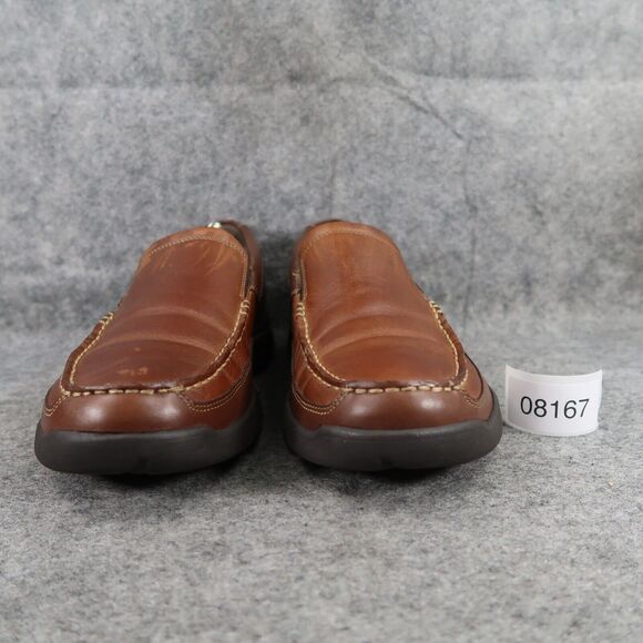 Rockport Shoes Mens 9 Slip On Loafer Casual Leather Comfort Moc Brown Work Walk - Picture 3 of 16